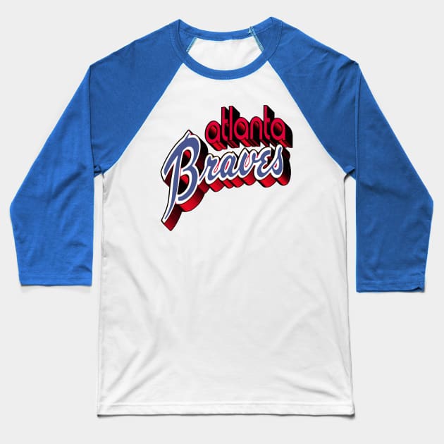 Atlanta Braves 3D - Hank Aaron era 1970s Logo Baseball T-Shirt by RetroZest